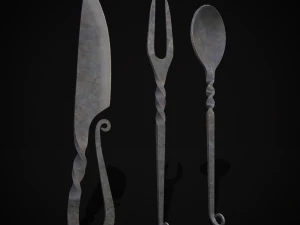 Iron Utensils Set 3D Model