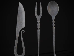 Iron Utensils Set 3D Model