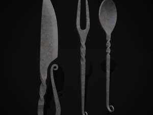 Iron Utensils Set 3D Модель