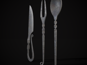 Iron Utensils Set 3D Модель