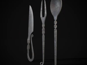 Iron Utensils Set 3D Model