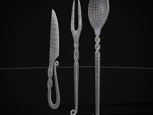 Iron Utensils Set 3D Model