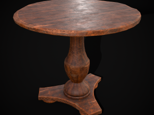 Round Worn Medieval Table 3D मॉडल