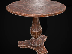 Round Worn Medieval Table 3D Model