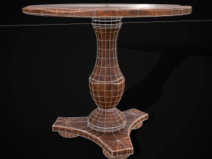 Round Worn Medieval Table 3D Model