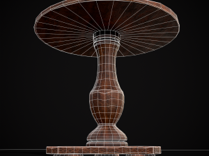 Round Worn Medieval Table Modello 3D
