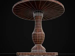 Round Worn Medieval Table 3D Model