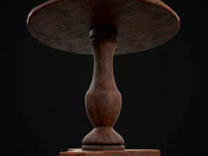 Round Worn Medieval Table Modello 3D