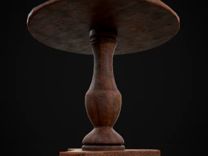 Round Worn Medieval Table 3D Model
