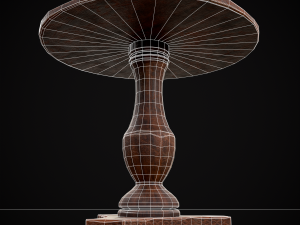 Round Worn Medieval Table Modello 3D