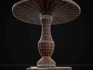 Round Worn Medieval Table 3D Model