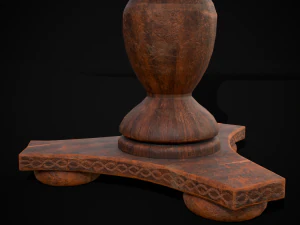 Round Worn Medieval Table 3D Model