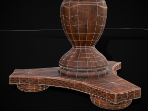 Round Worn Medieval Table Modello 3D