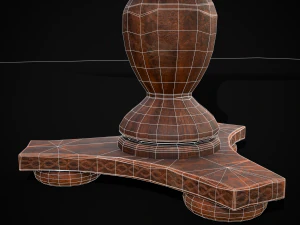 Round Worn Medieval Table 3D Model