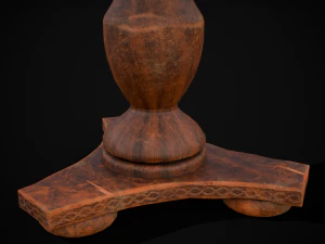 Round Worn Medieval Table 3D Model