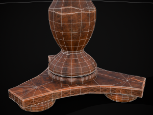 Round Worn Medieval Table Modello 3D