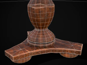 Round Worn Medieval Table 3D Model