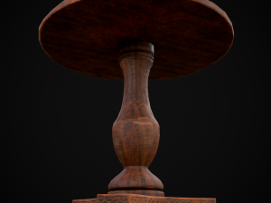 Round Worn Medieval Table Modello 3D