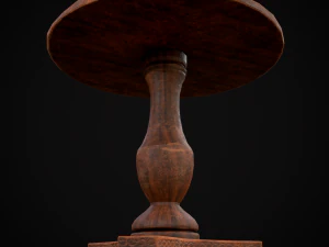 Round Worn Medieval Table 3D Model
