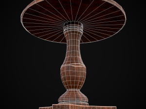 Round Worn Medieval Table Modello 3D