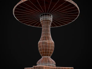 Round Worn Medieval Table 3D Model