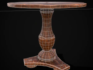Round Worn Medieval Table 3D Model