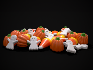 Ghost Candy Halloween Mix 3D Model