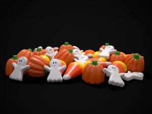 Ghost Candy Halloween Mix 3D Model