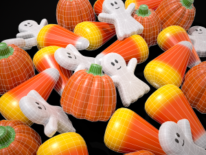 Ghost Candy Halloween Mix 3D Model