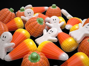 Ghost Candy Halloween Mix 3D Model