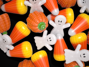 Ghost Candy Halloween Mix 3D Model