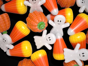 Ghost Candy Halloween Mix 3D Model