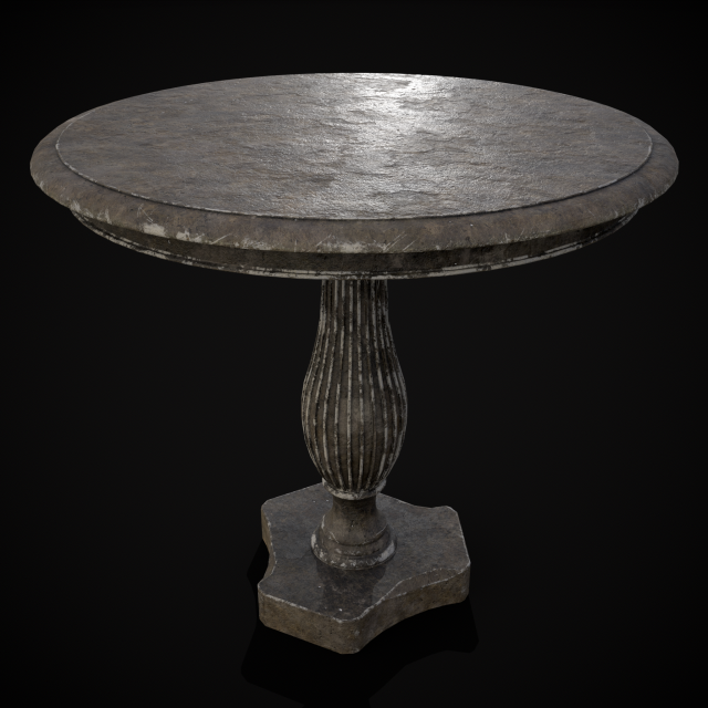 Round Garden Table 3D 모델 .c4d .max .obj .3ds .fbx .stl .blend 