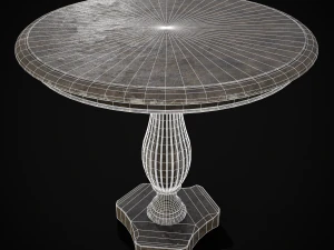 Round Garden Table 3D Model
