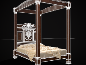 Renaissance Canopy Bed 3D Model