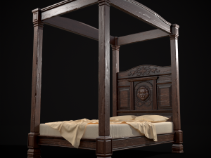 Renaissance Canopy Bed 3D Model
