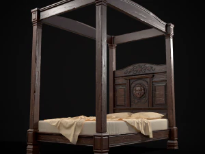 Renaissance Canopy Bed 3D Model