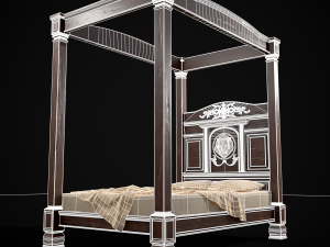 Renaissance Canopy Bed 3D Model