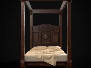 Renaissance Canopy Bed 3D Model