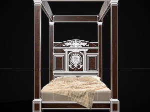 Renaissance Canopy Bed 3D Model