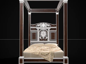 Renaissance Canopy Bed 3D Model