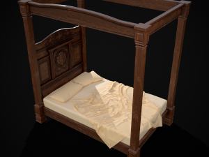 Renaissance Canopy Bed 3D Model