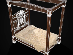 Renaissance Canopy Bed 3D Model