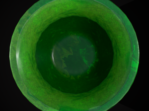 Carved Painted Green Pot 3D Model
