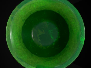 Carved Painted Green Pot 3D Model