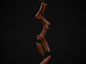 Hanging Smoked Sausages Modelo 3D