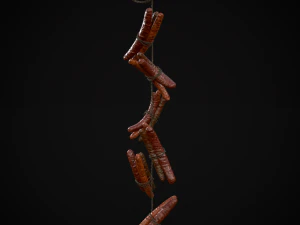 Hanging Smoked Sausages 3D Model