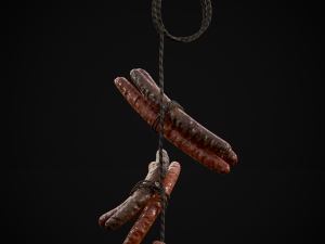 Hanging Smoked Sausages Modelo 3D