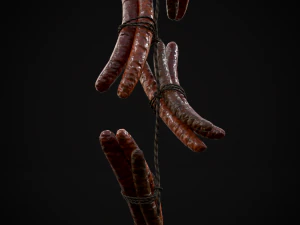 Hanging Smoked Sausages 3D Model