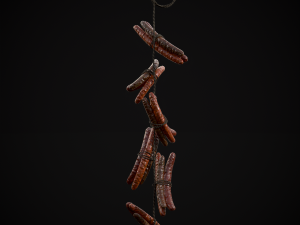 Hanging Smoked Sausages Modelo 3D
